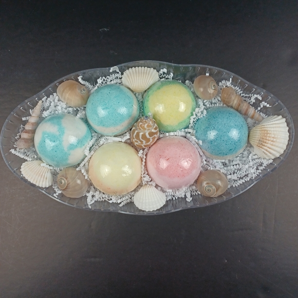 Handmade 6 Luxury Bathbombs Gift Basket Bath Set Bahama Tropical - Picture 2 of 6